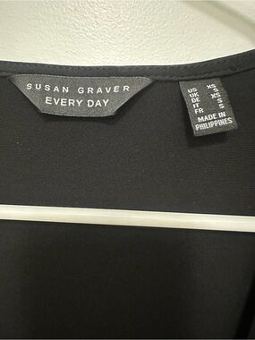 Susan Graver Black Everyday Crewneck Top